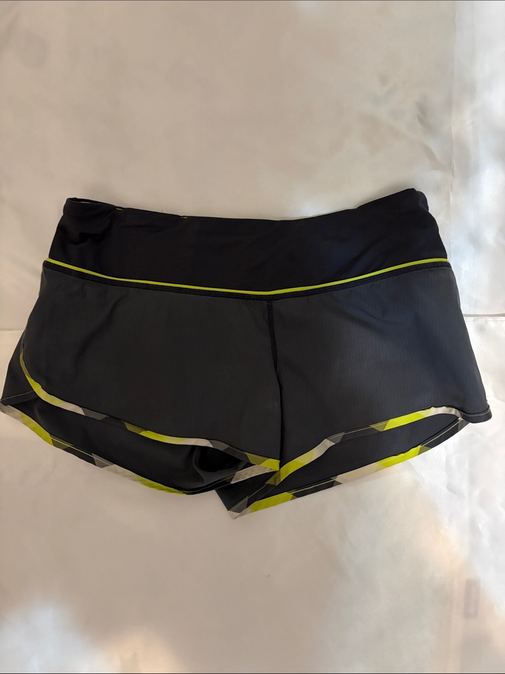 lululemon athletica Black Shorts with Yellow Accents